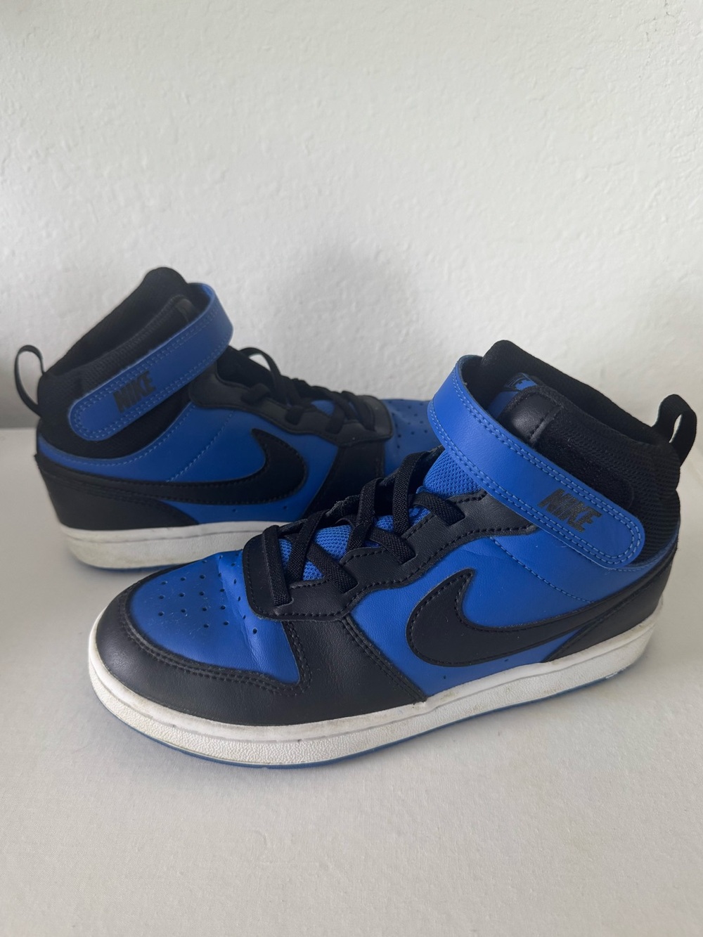 Kids Nike Court Borough Mid Top Sneaker Blue/Black Lace Strap US 3Y CD7783-404
